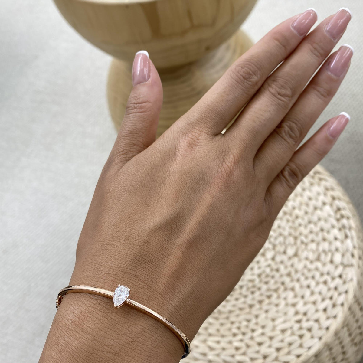 Emma 0.5 Pear Lab-Grown Diamond Bangle, Cuff Bracelet