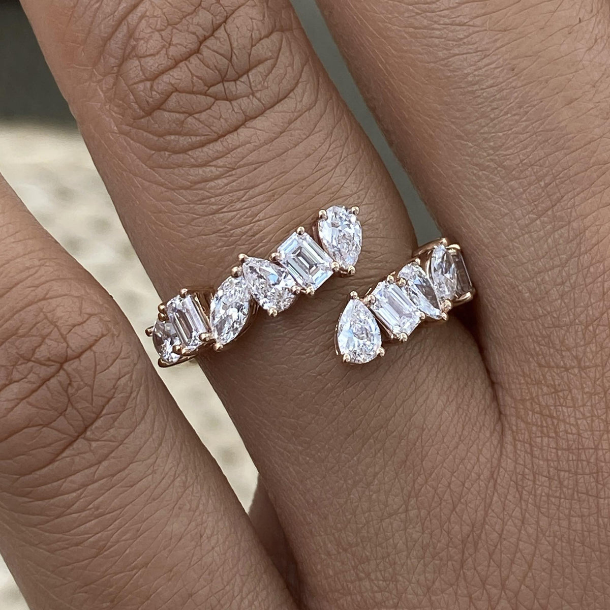 Barbara 1.6 Round,Pear,Emerald,Marquise Lab-Grown Diamond Special, Half-Eternity Ring