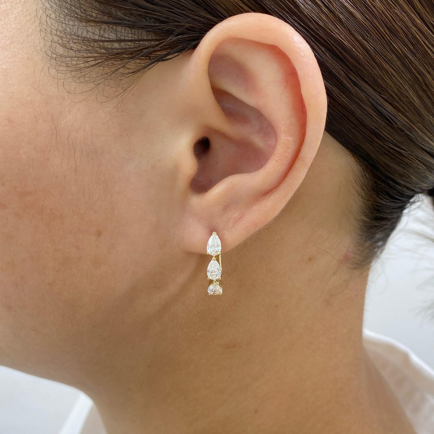 Cecilia 1.4 Pear Lab-Grown Diamond Hoop Earrings