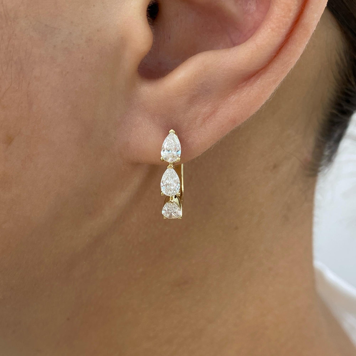 Cecilia 1.4 Pear Lab-Grown Diamond Hoop Earrings