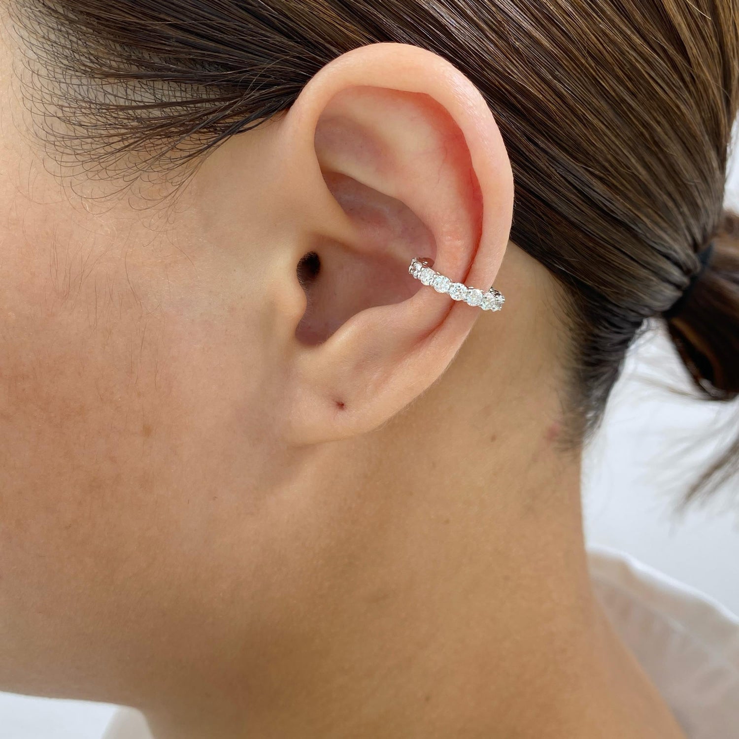 April 0.7 Round Lab-Grown Diamond Ear Cuff Earrings