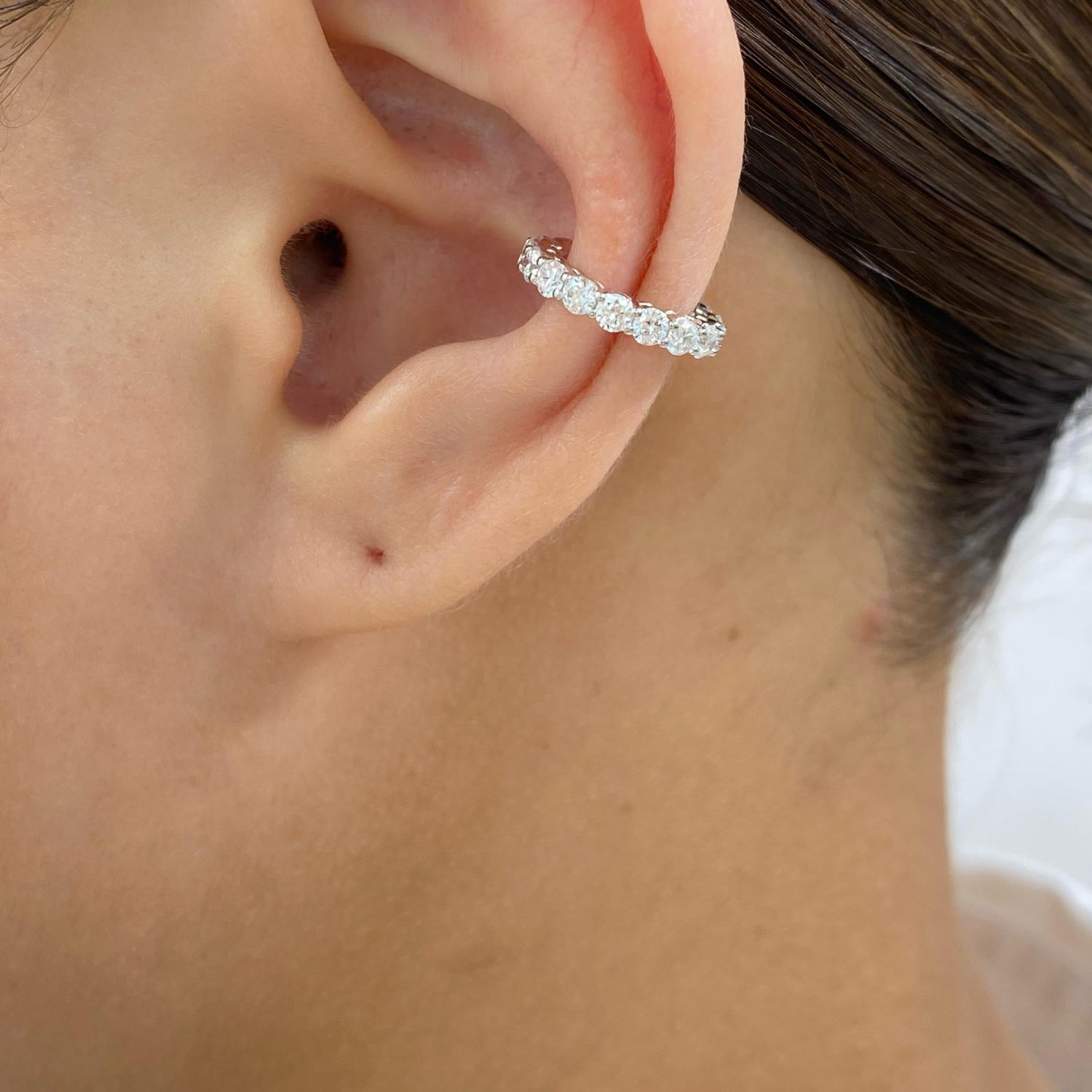 April 0.7 Round Lab-Grown Diamond Ear Cuff Earrings
