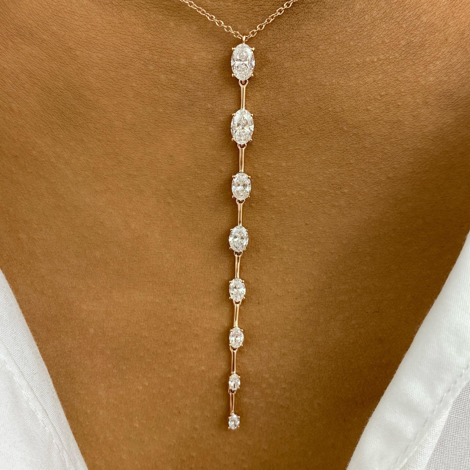 Frances 1.6 Oval Lab-Grown Diamond Chain, Drop Necklace