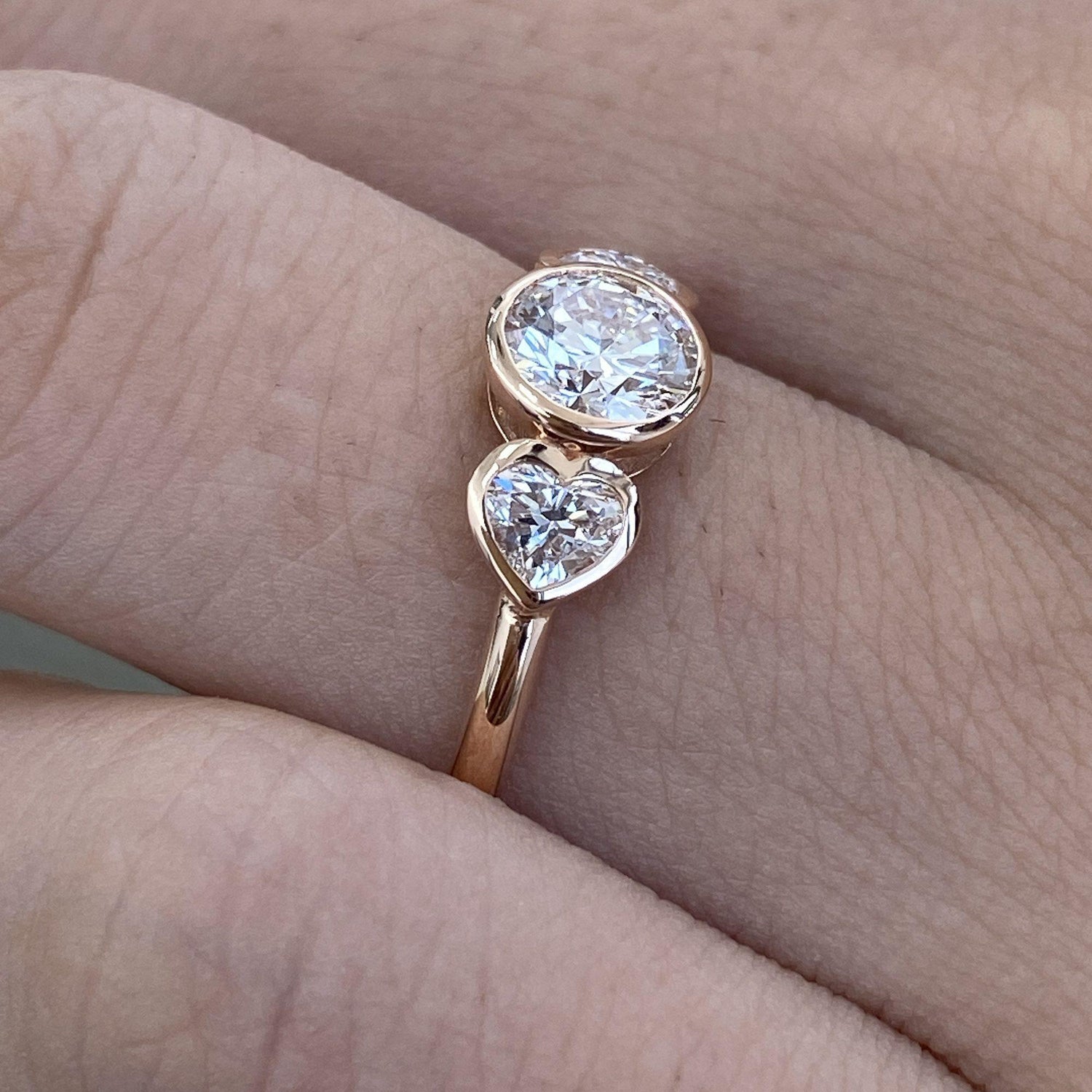 Ruth 1.1 Round Lab-Grown Diamond Three Stone, Bezel Ring