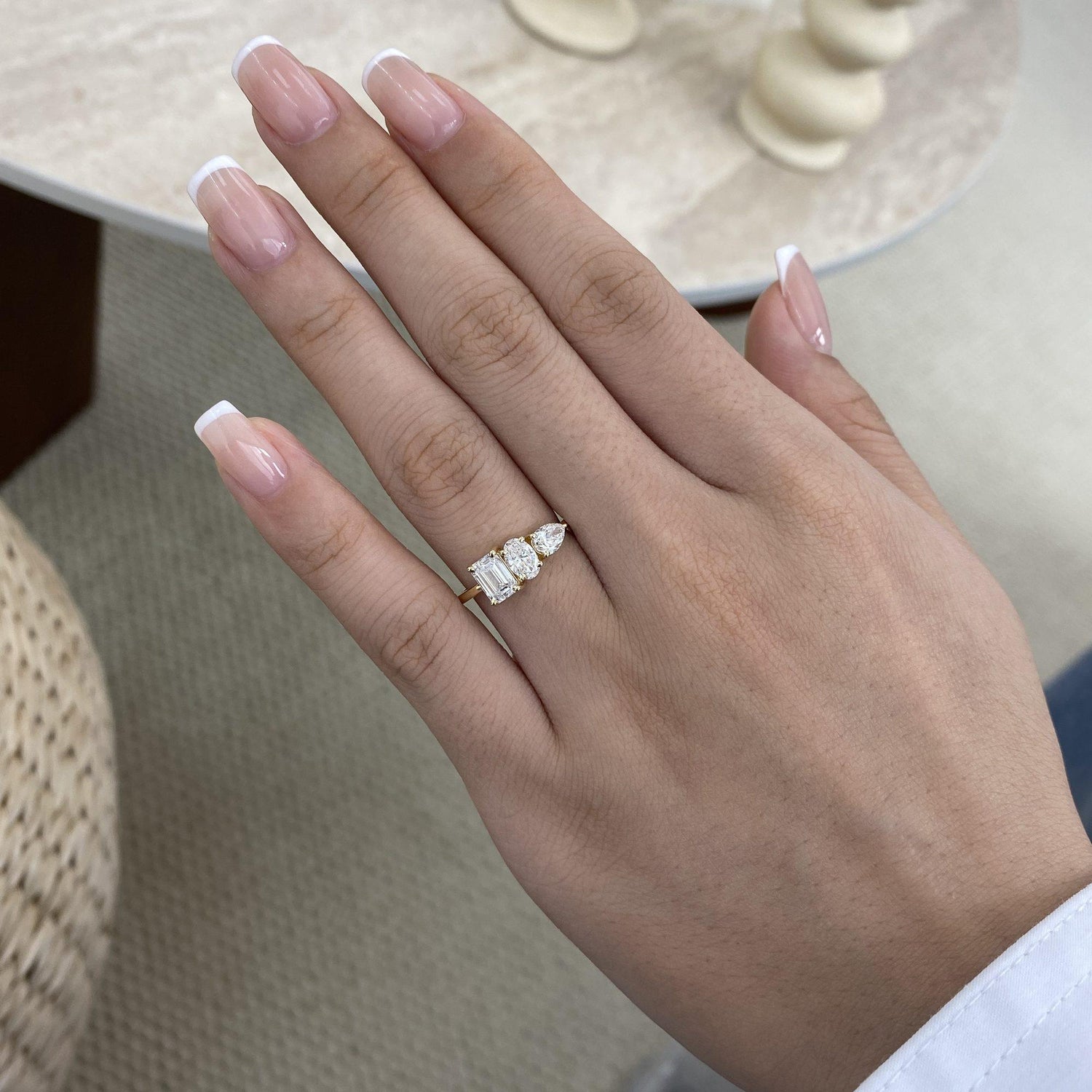 Vivian 1.5 Emerald Lab-Grown Diamond Three Stone, Special Ring