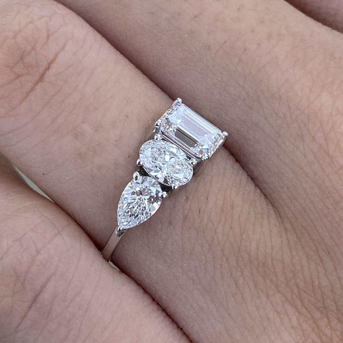 Vivian 1.5 Emerald Lab-Grown Diamond Three Stone, Special Ring