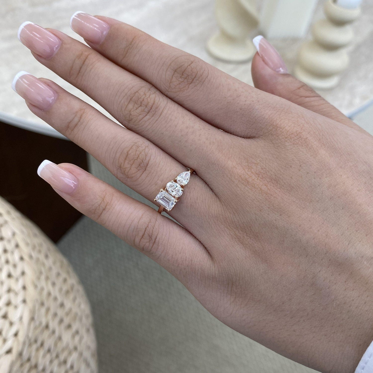 Vivian 1.4 Emerald Lab-Grown Diamond Three Stone, Special Ring