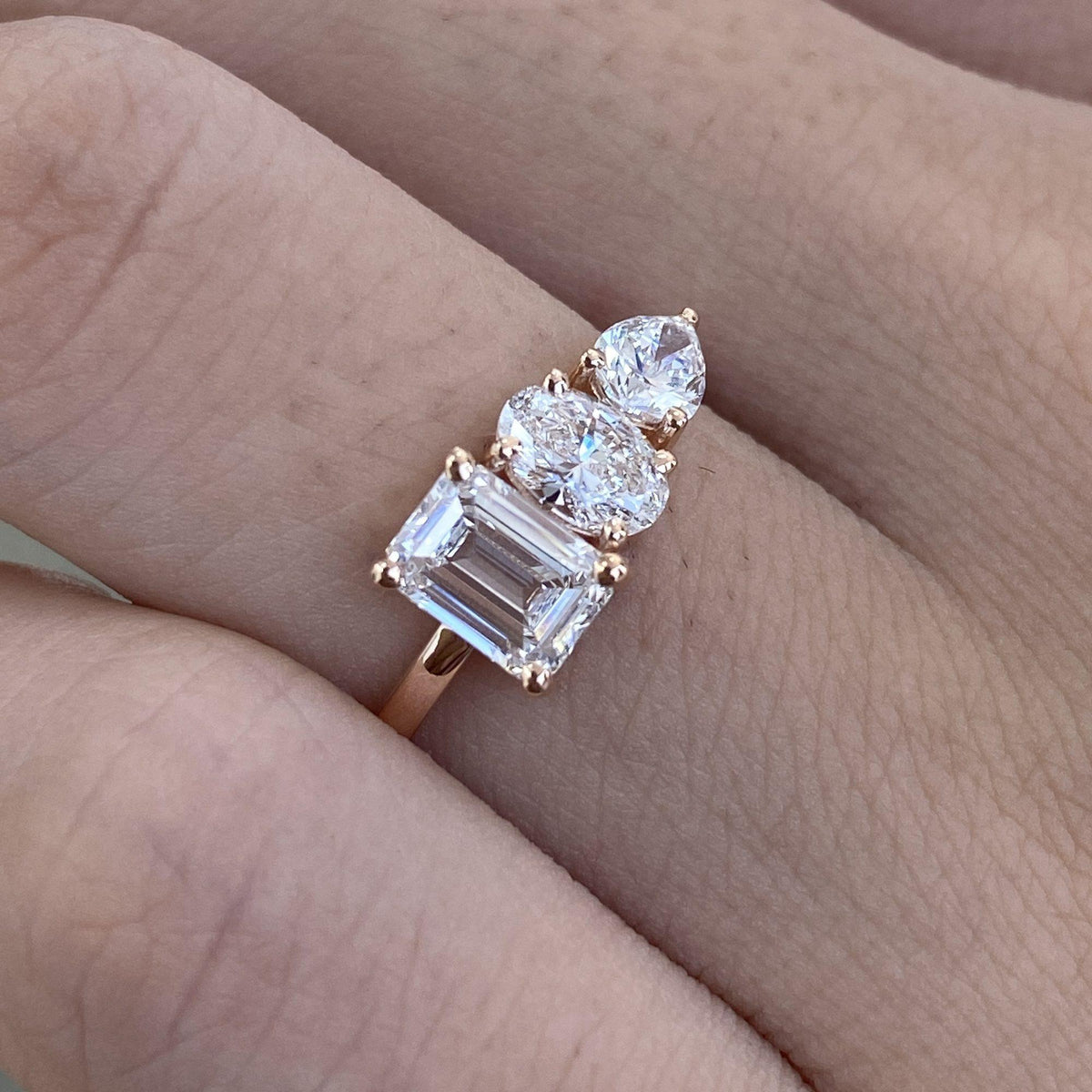 Vivian 1.4 Emerald Lab-Grown Diamond Three Stone, Special Ring