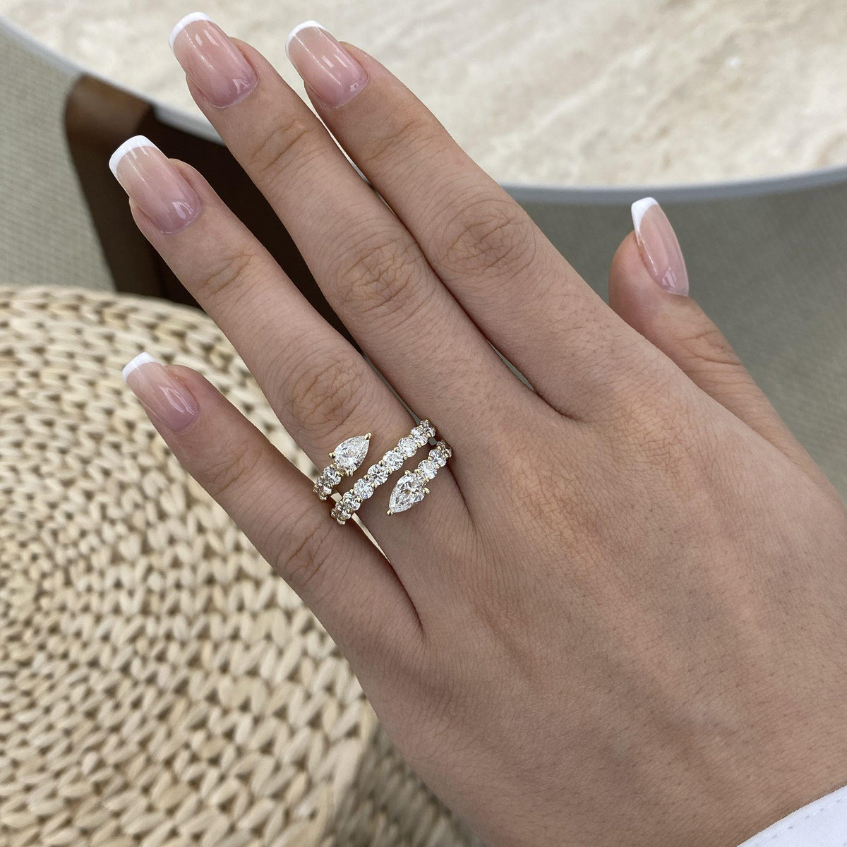 Angie 2.8 Pear Lab-Grown Diamond Special, Half-Eternity Ring