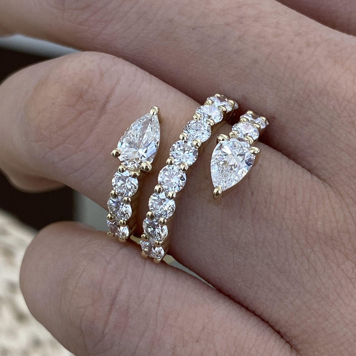 Angie 2.8 Pear Lab-Grown Diamond Special, Half-Eternity Ring