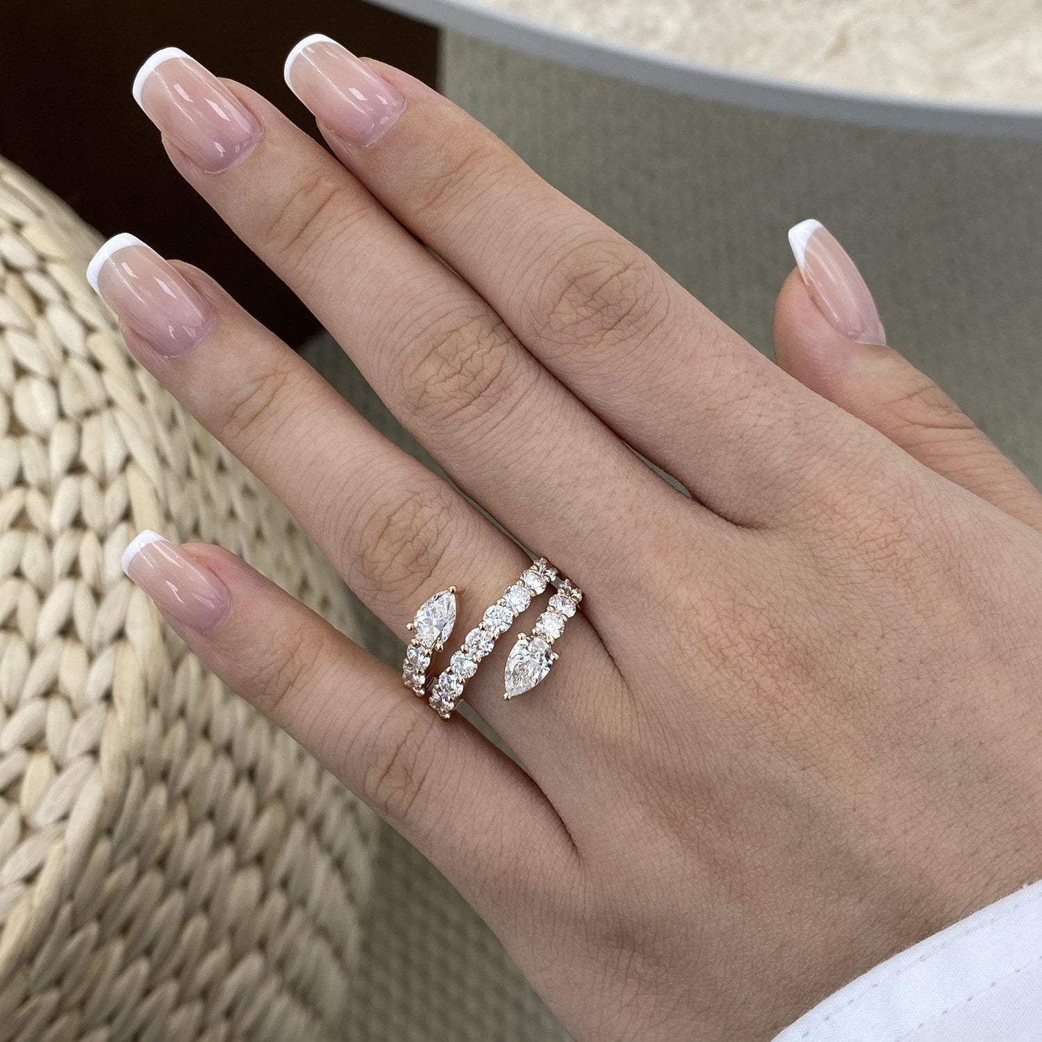 Angie 2.8 Pear Lab-Grown Diamond Special, Half-Eternity Ring
