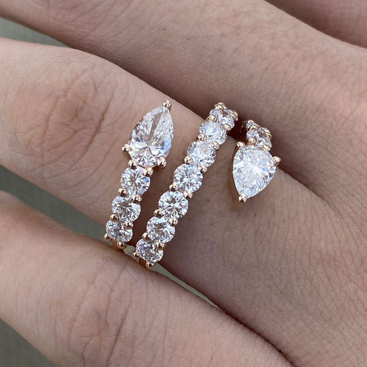 Angie 2.8 Pear Lab-Grown Diamond Special, Half-Eternity Ring