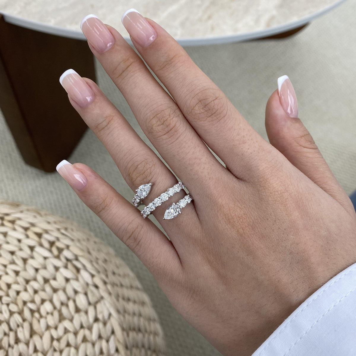 Angie 2.8 Pear Lab-Grown Diamond Special, Half-Eternity Ring
