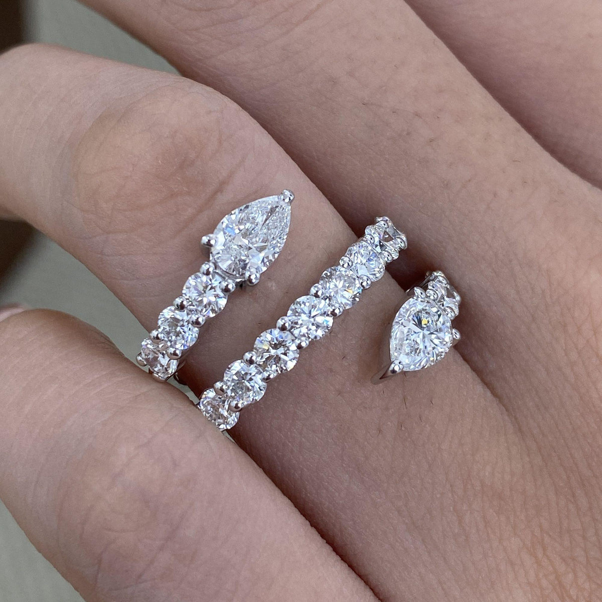 Angie 2.8 Pear Lab-Grown Diamond Special, Half-Eternity Ring
