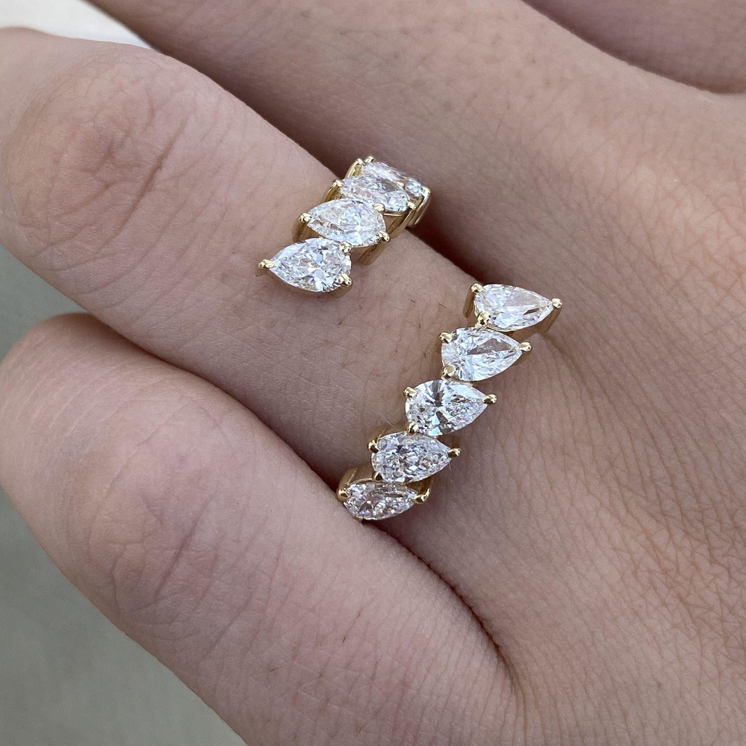 Alisa 1.8 Pear Lab-Grown Diamond Special, Half-Eternity Ring