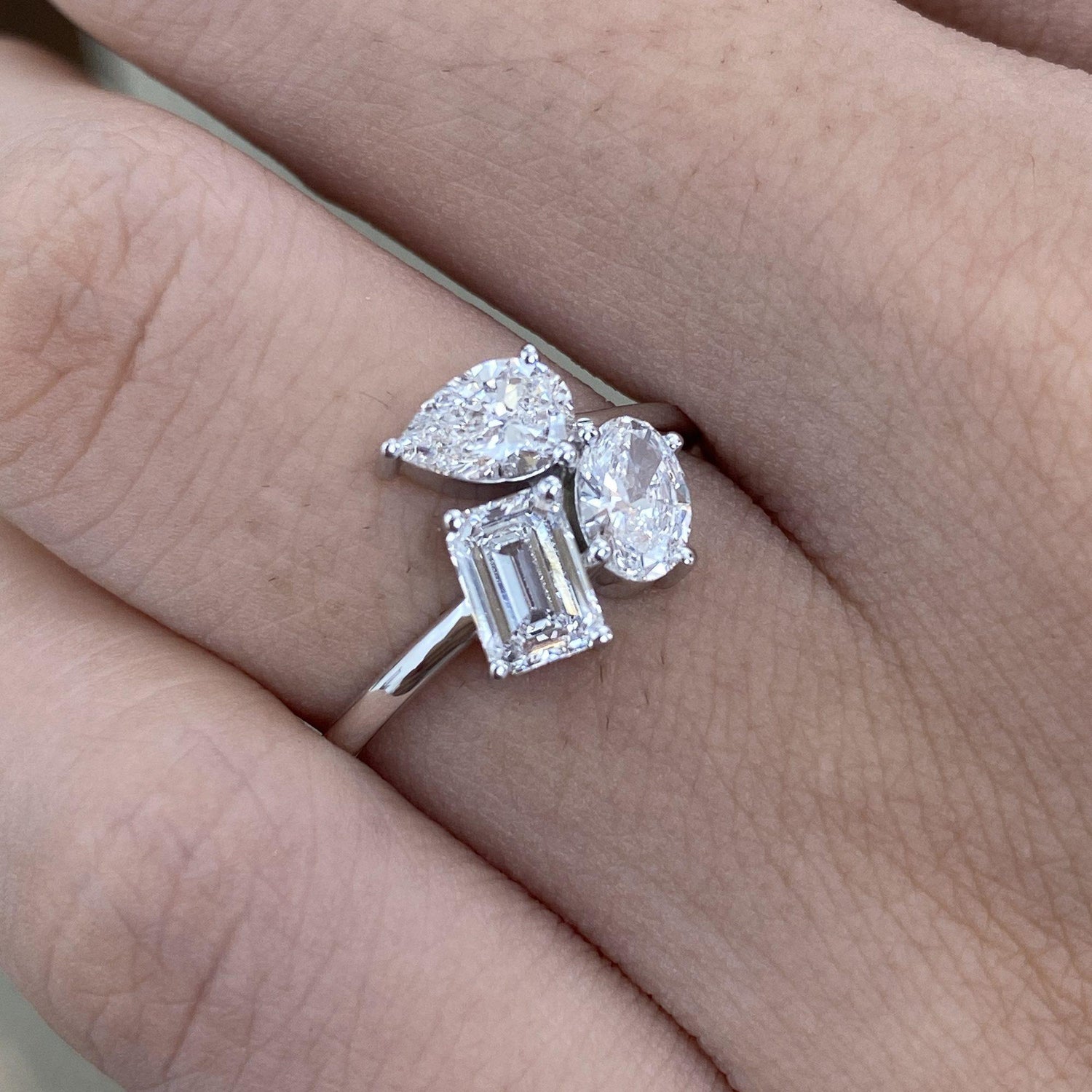 Trinity 1.3 Emerald Lab-Grown Diamond Three Stone, Special Ring