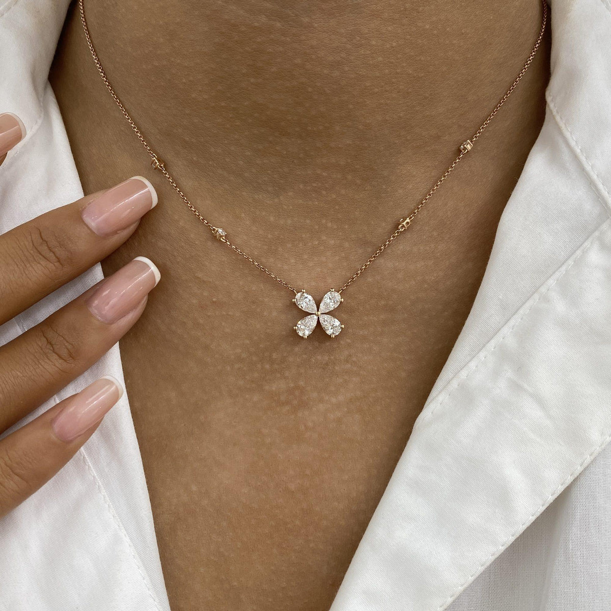 Carrie 1.4 Pear Lab-Grown Diamond Chain, Station Necklace