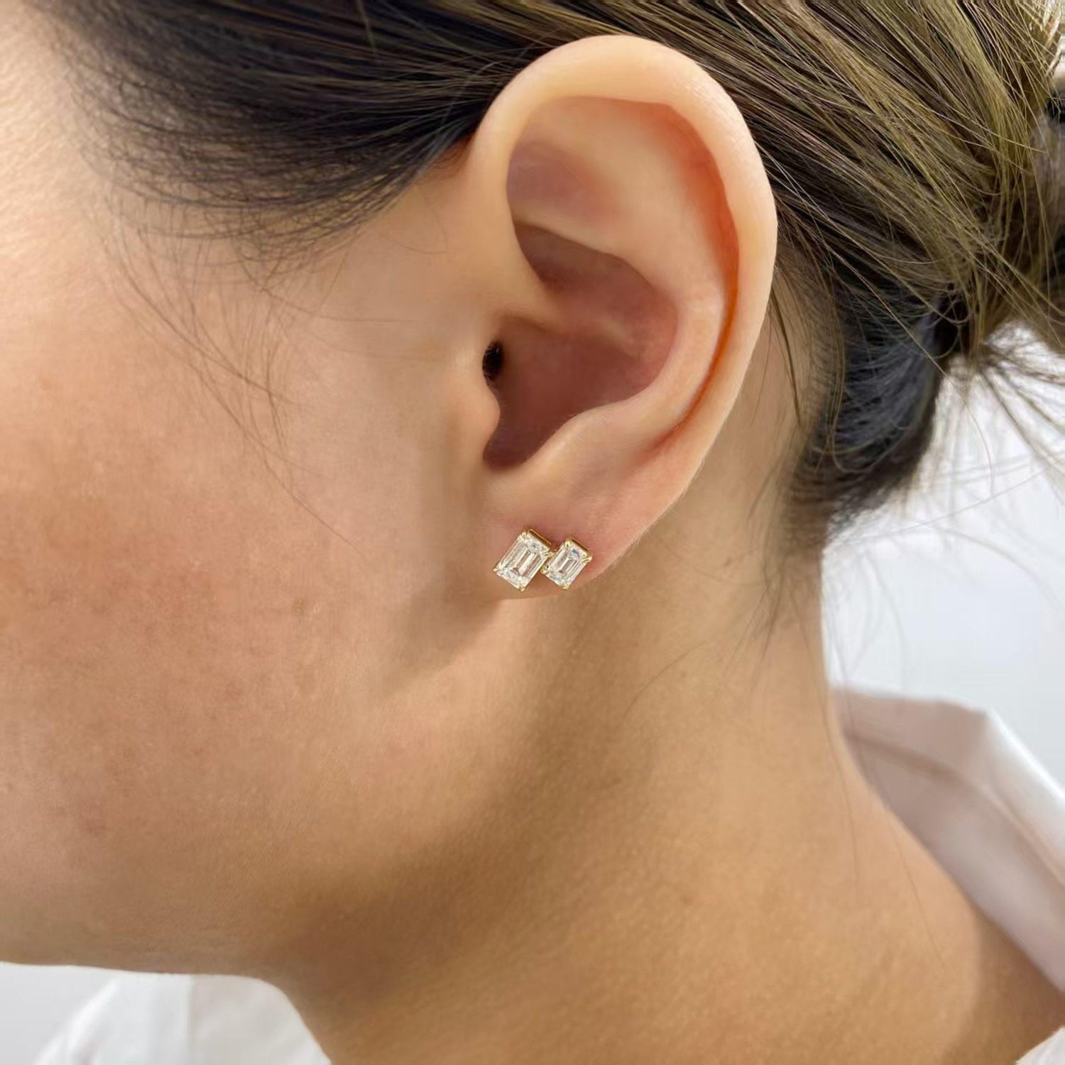 Georgia 1.9 Emerald Lab-Grown Diamond Toi  Moi, Studs Earrings