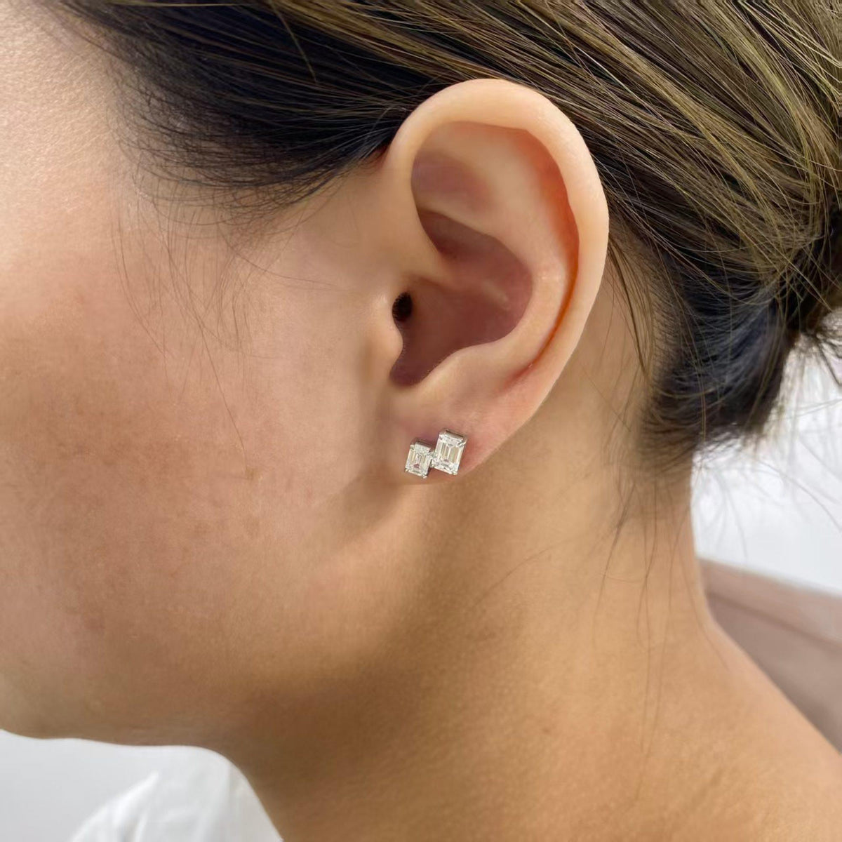 Georgia 1.9 Emerald Lab-Grown Diamond Toi  Moi, Studs Earrings