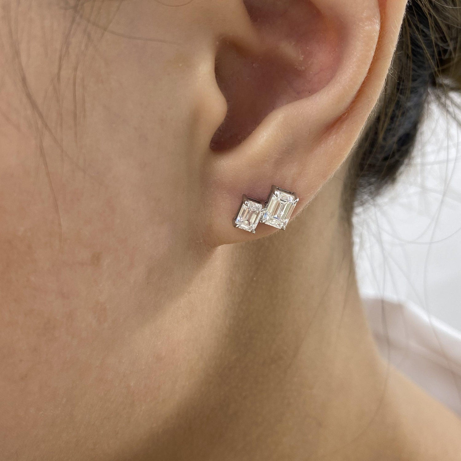 Georgia 1.9 Emerald Lab-Grown Diamond Toi  Moi, Studs Earrings