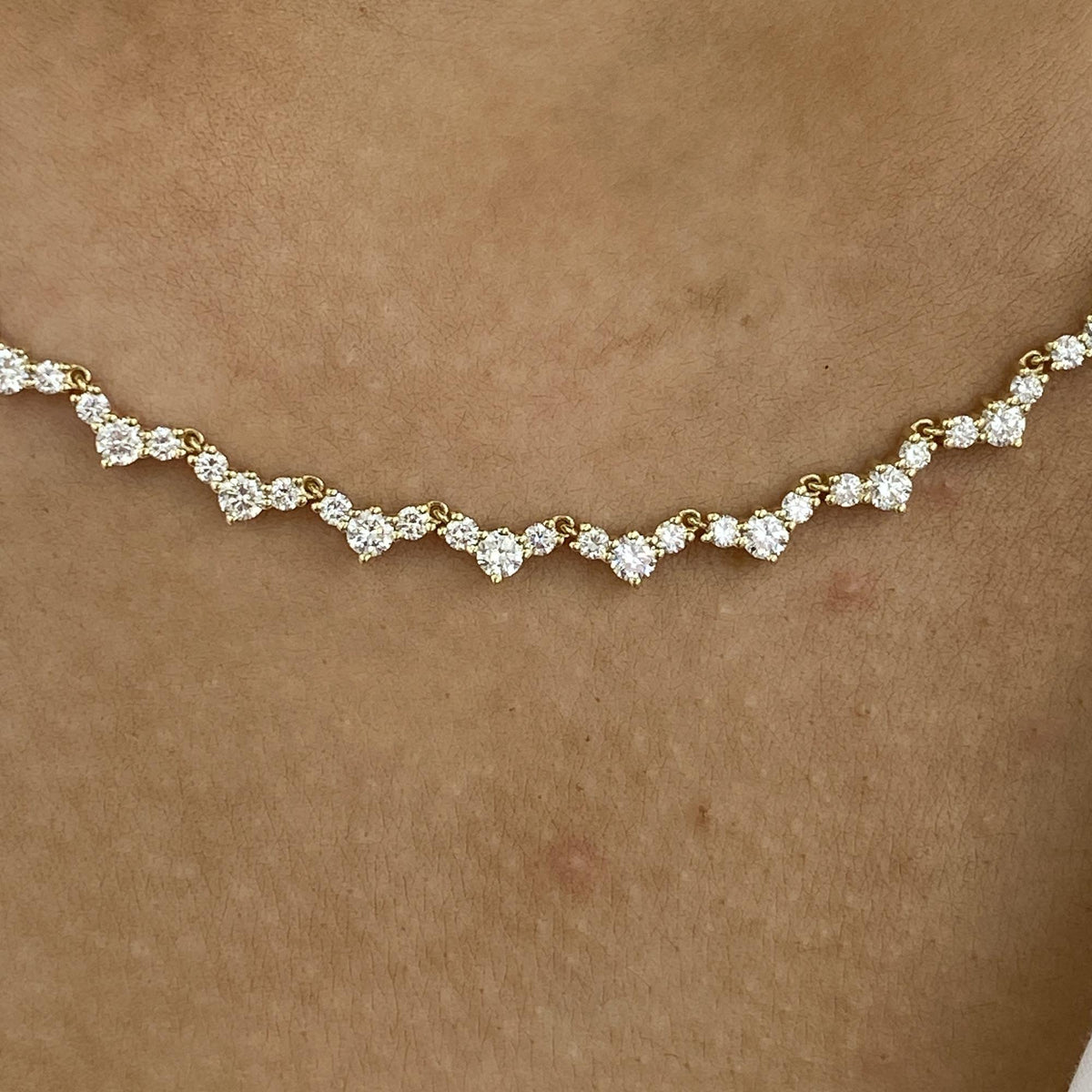 Catherine 4.3 Round Lab-Grown Diamond Tennis, Chain Necklace