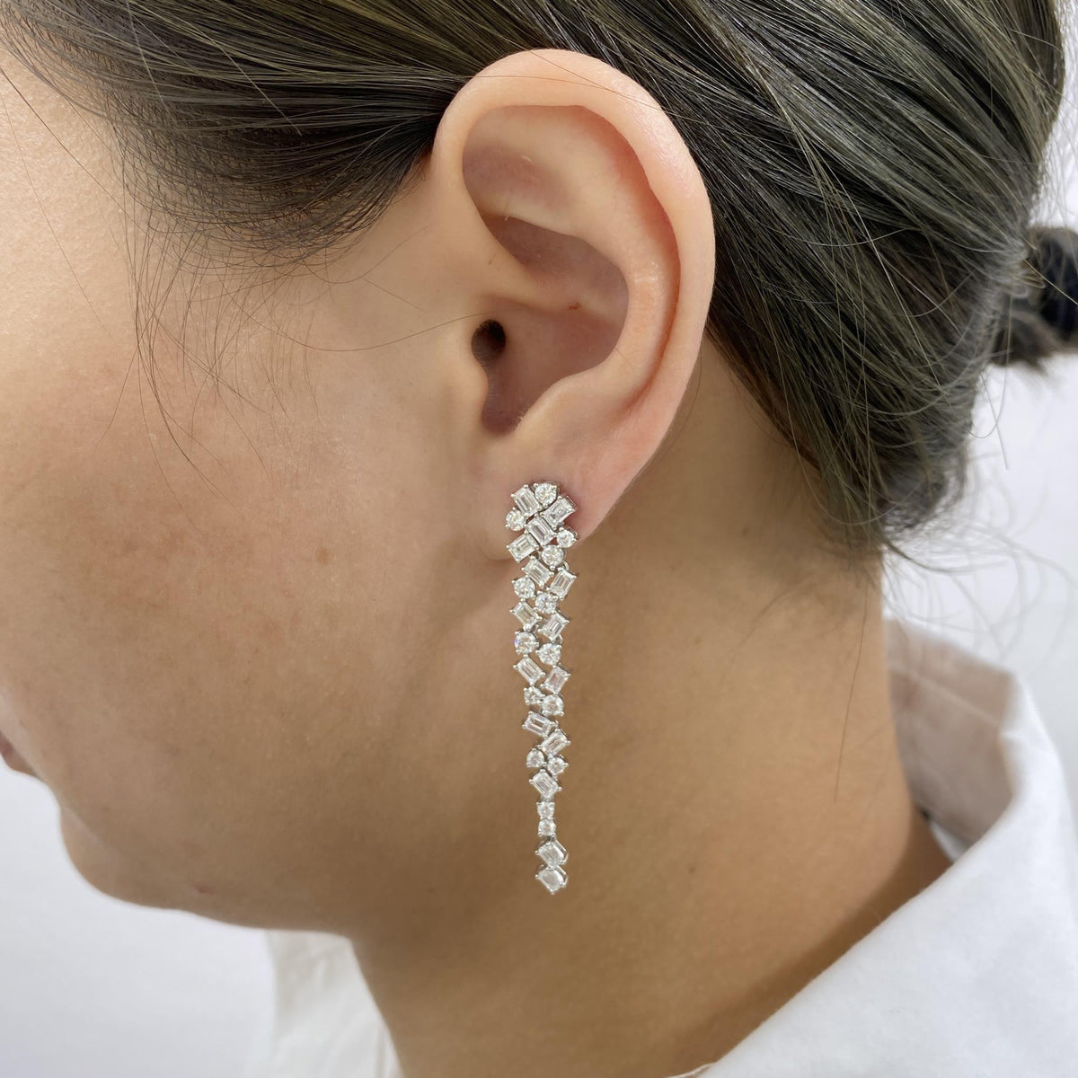 Esme 4.8 Emerald Lab-Grown Diamond Bouquet, Drop Earrings