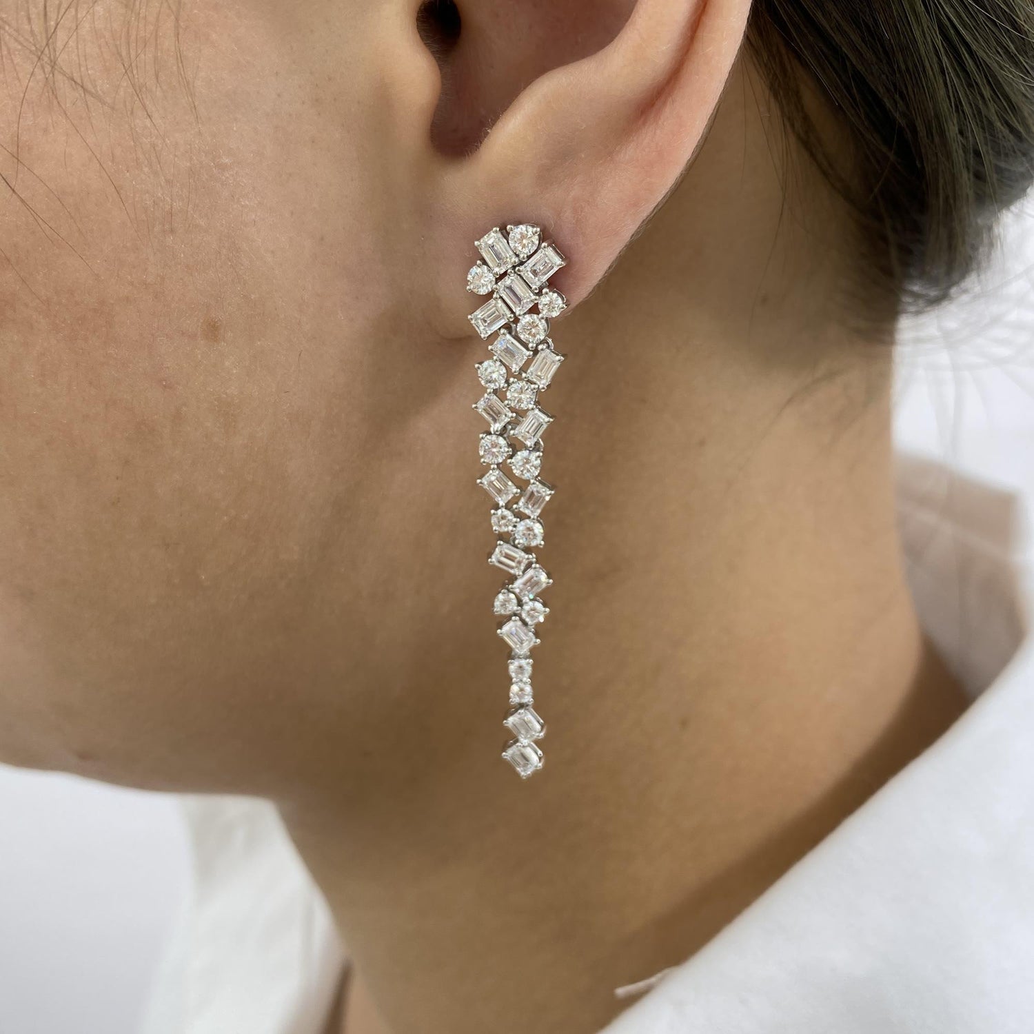 Esme 4.8 Emerald Lab-Grown Diamond Bouquet, Drop Earrings