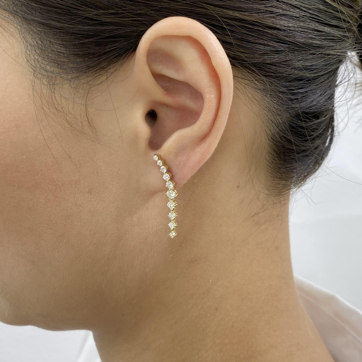 Adeline 1.3 Round Lab-Grown Diamond Drop, Cluster Earrings