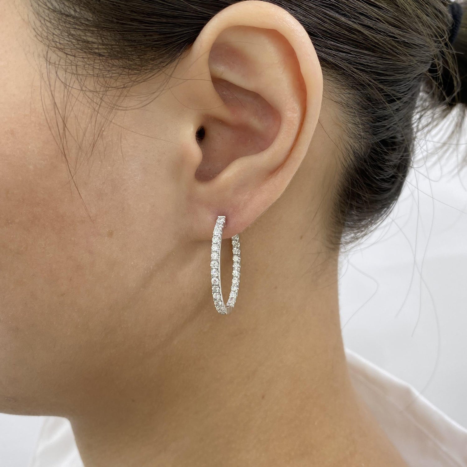 Bethany 1.4 Round Lab-Grown Diamond Hoop Earrings