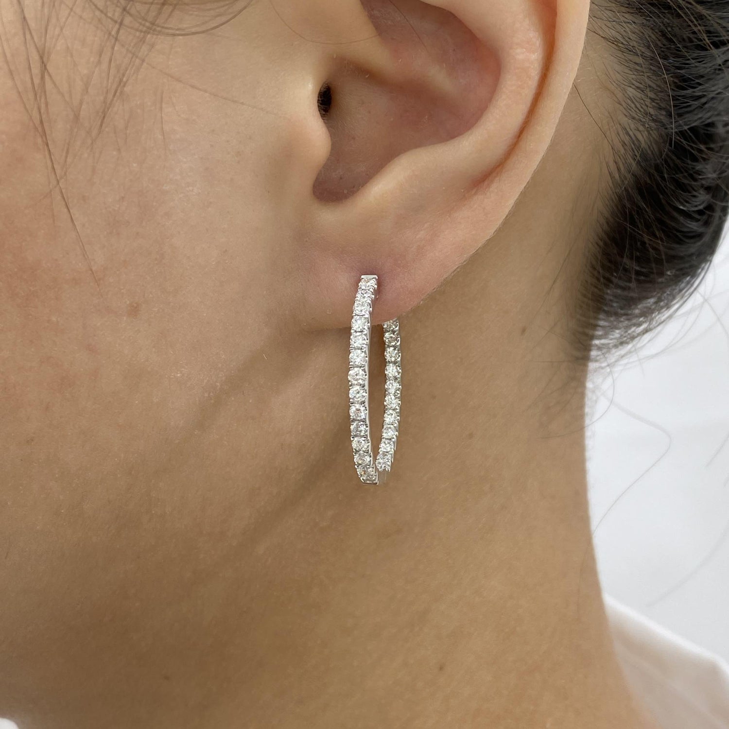 Bethany 1.4 Round Lab-Grown Diamond Hoop Earrings