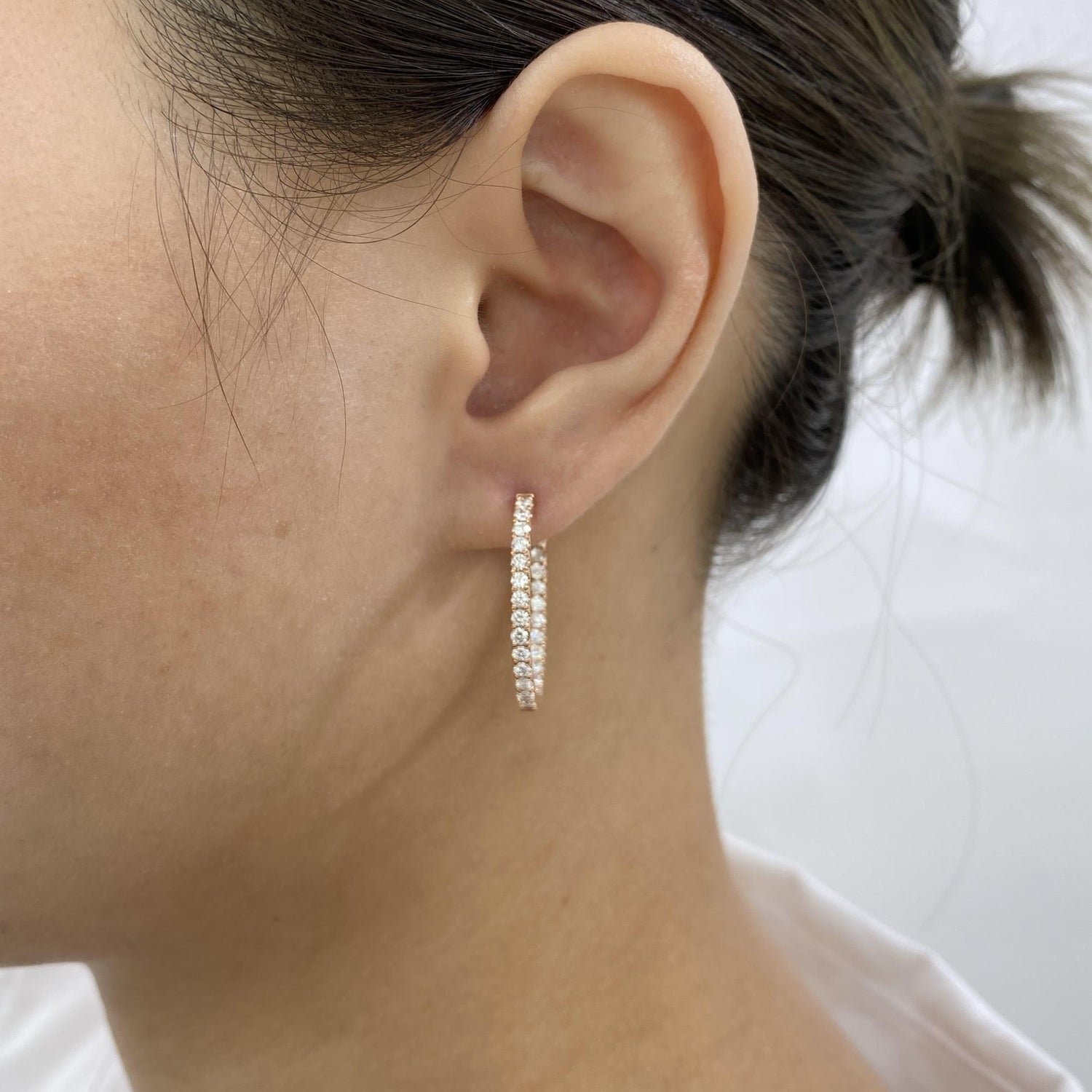 Bethany 1.4 Round Lab-Grown Diamond Hoop Earrings
