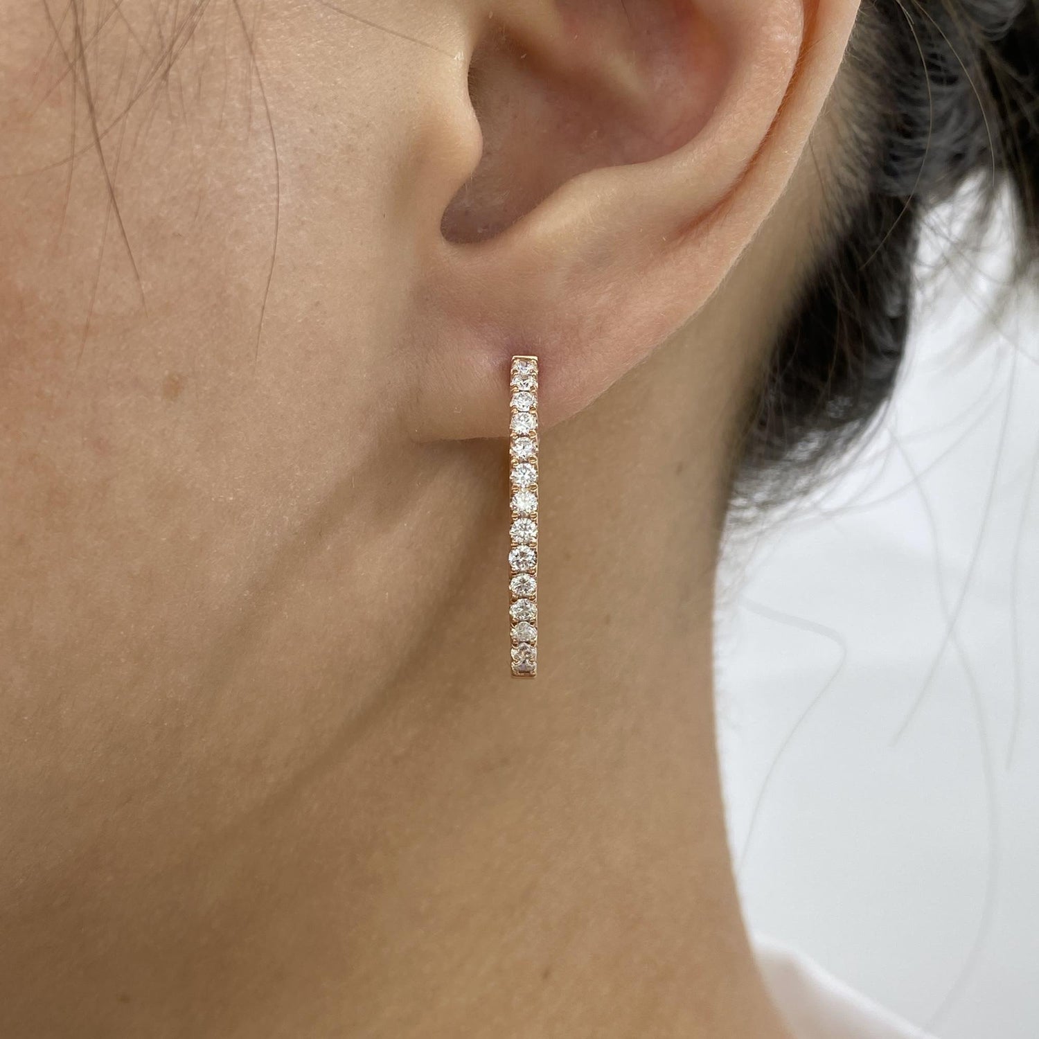 Bethany 1.4 Round Lab-Grown Diamond Hoop Earrings