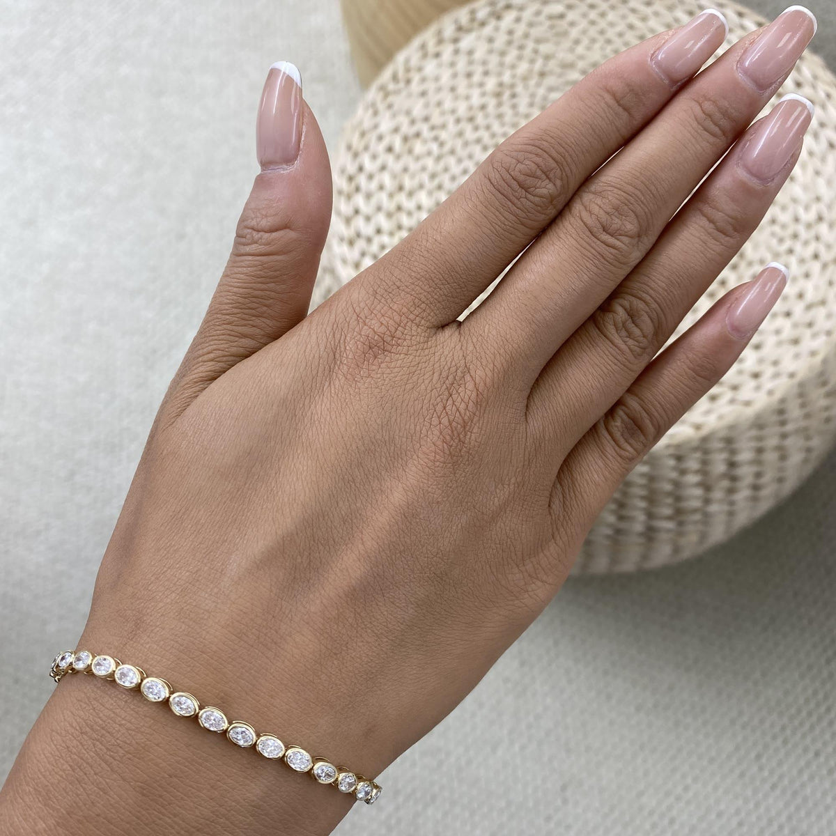 Riley 4.1 Oval Lab-Grown Diamond Tennis, Bezel Bracelet