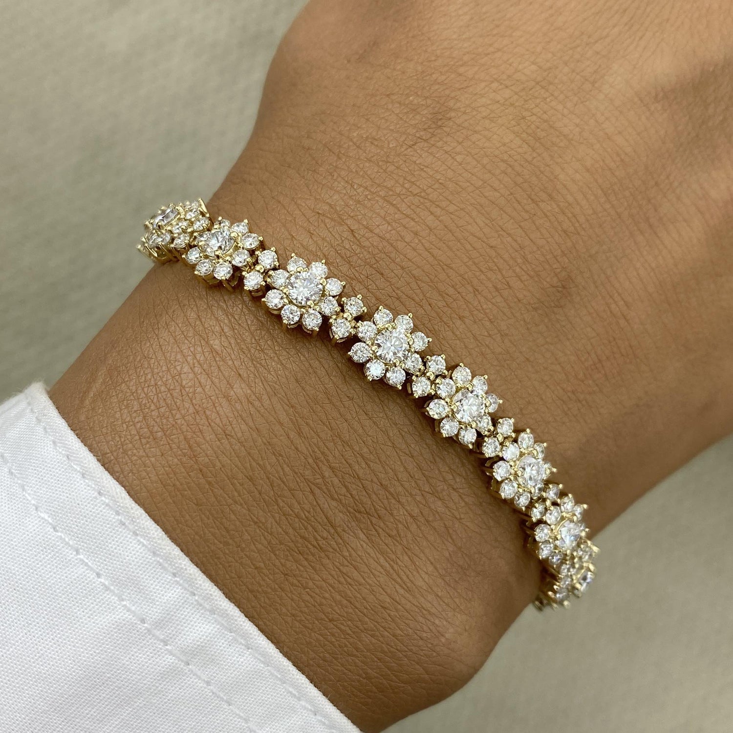 Melissa 6.7 Round Lab-Grown Diamond Tennis, Halo Bracelet