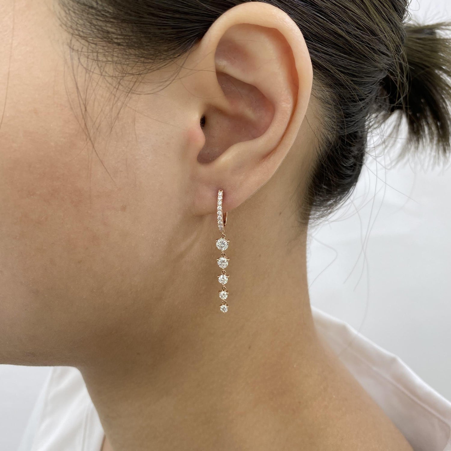 Amara 1.3 Round Lab-Grown Diamond Hoop, Drop Earrings