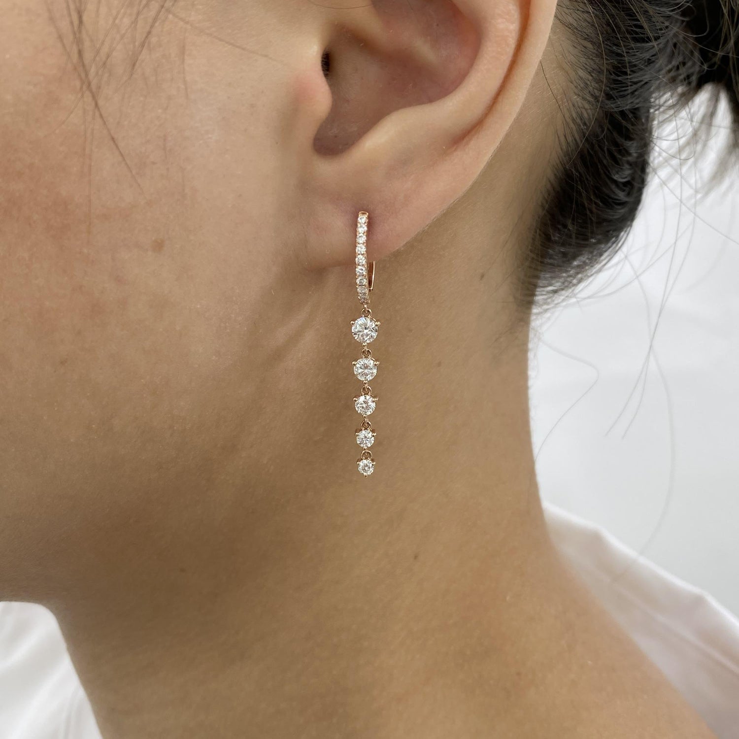 Amara 1.3 Round Lab-Grown Diamond Hoop, Drop Earrings