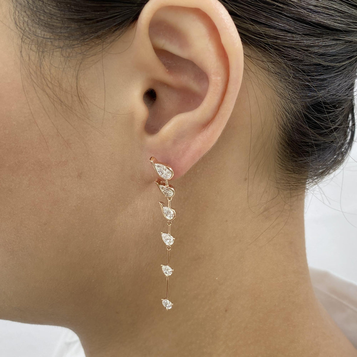 Ariana 2.5 Pear Lab-Grown Diamond Drop, Station Earrings