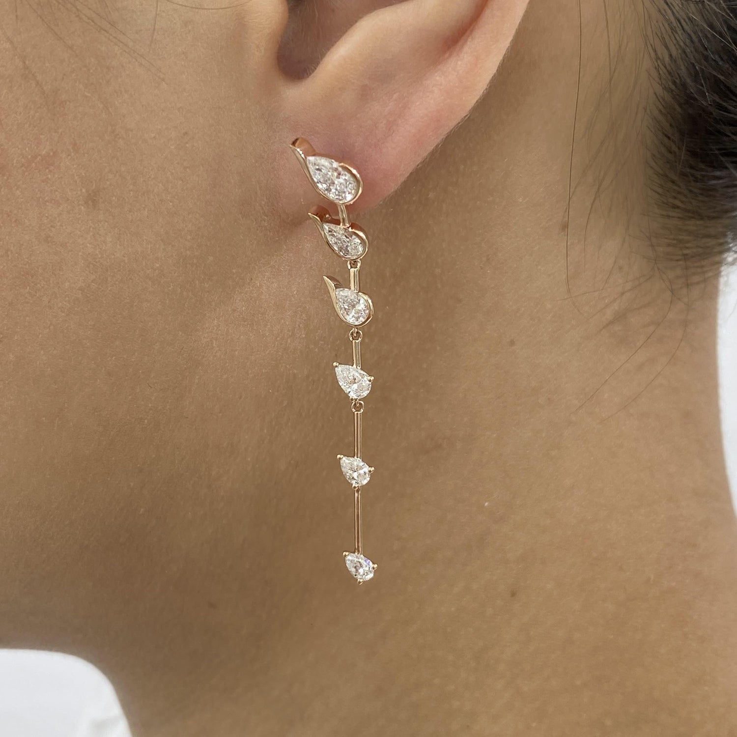 Ariana 2.5 Pear Lab-Grown Diamond Drop, Station Earrings