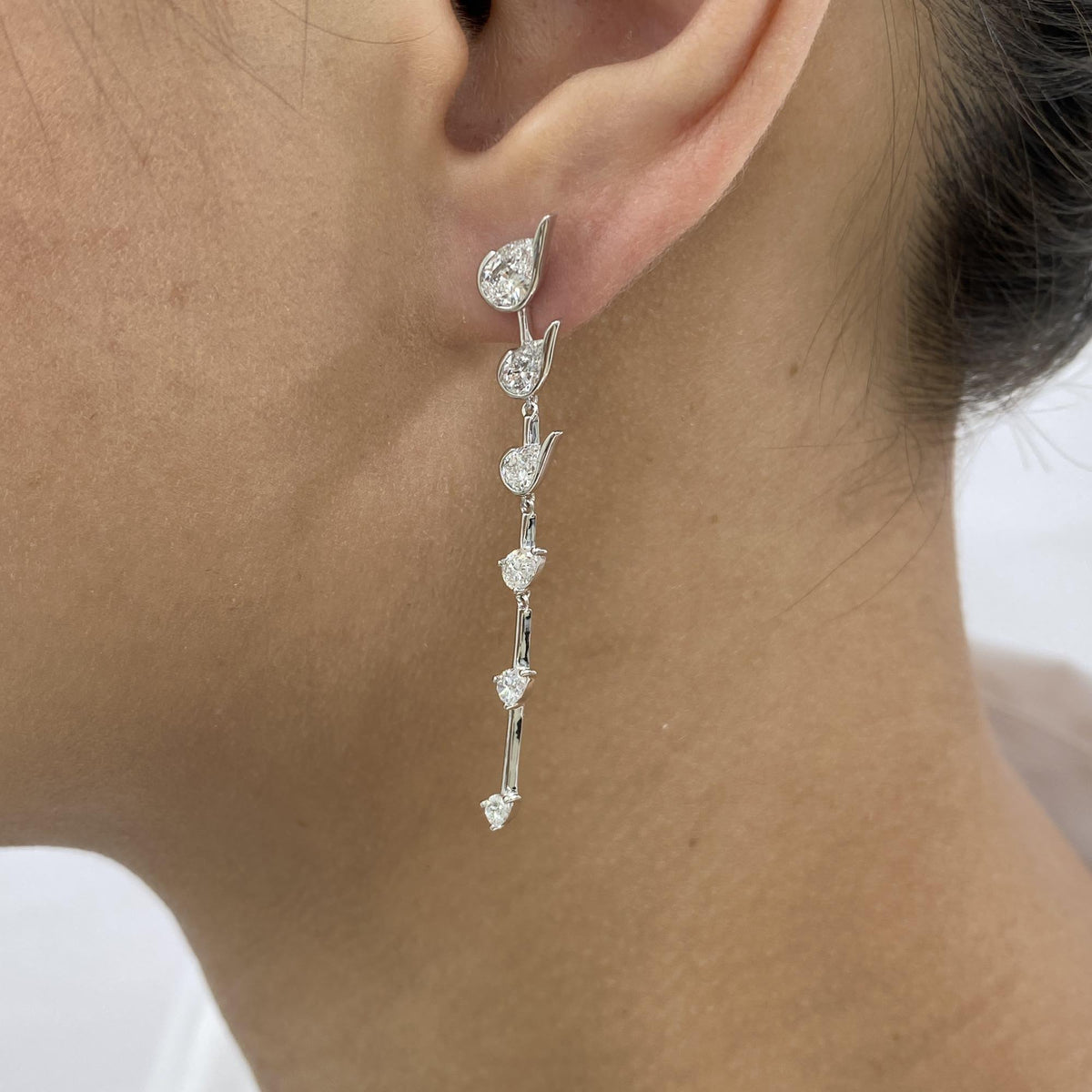 Ariana 2.5 Pear Lab-Grown Diamond Drop, Station Earrings