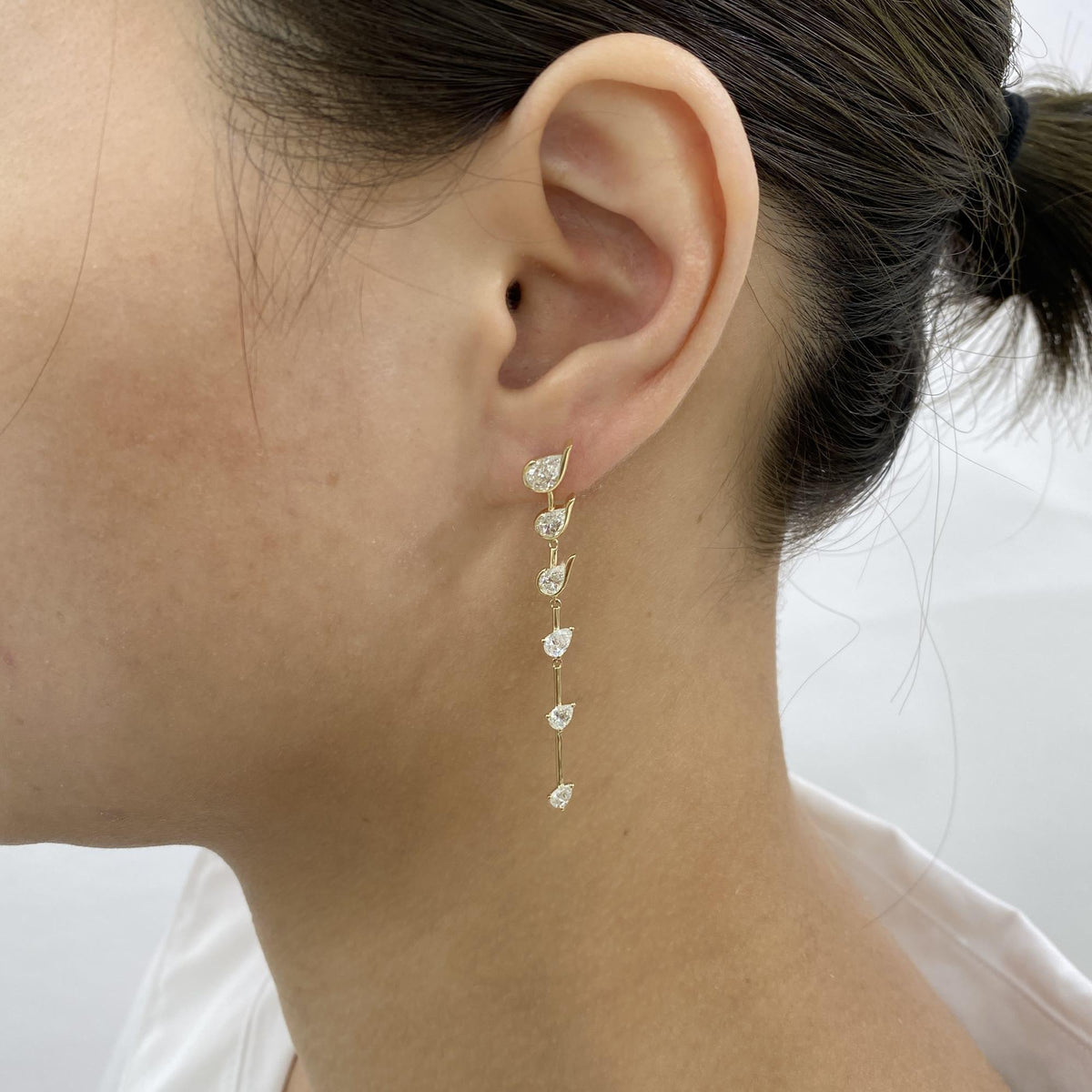 Ariana 2.4 Pear Lab-Grown Diamond Drop, Station Earrings