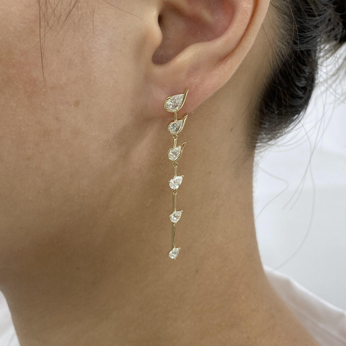 Ariana 2.4 Pear Lab-Grown Diamond Drop, Station Earrings
