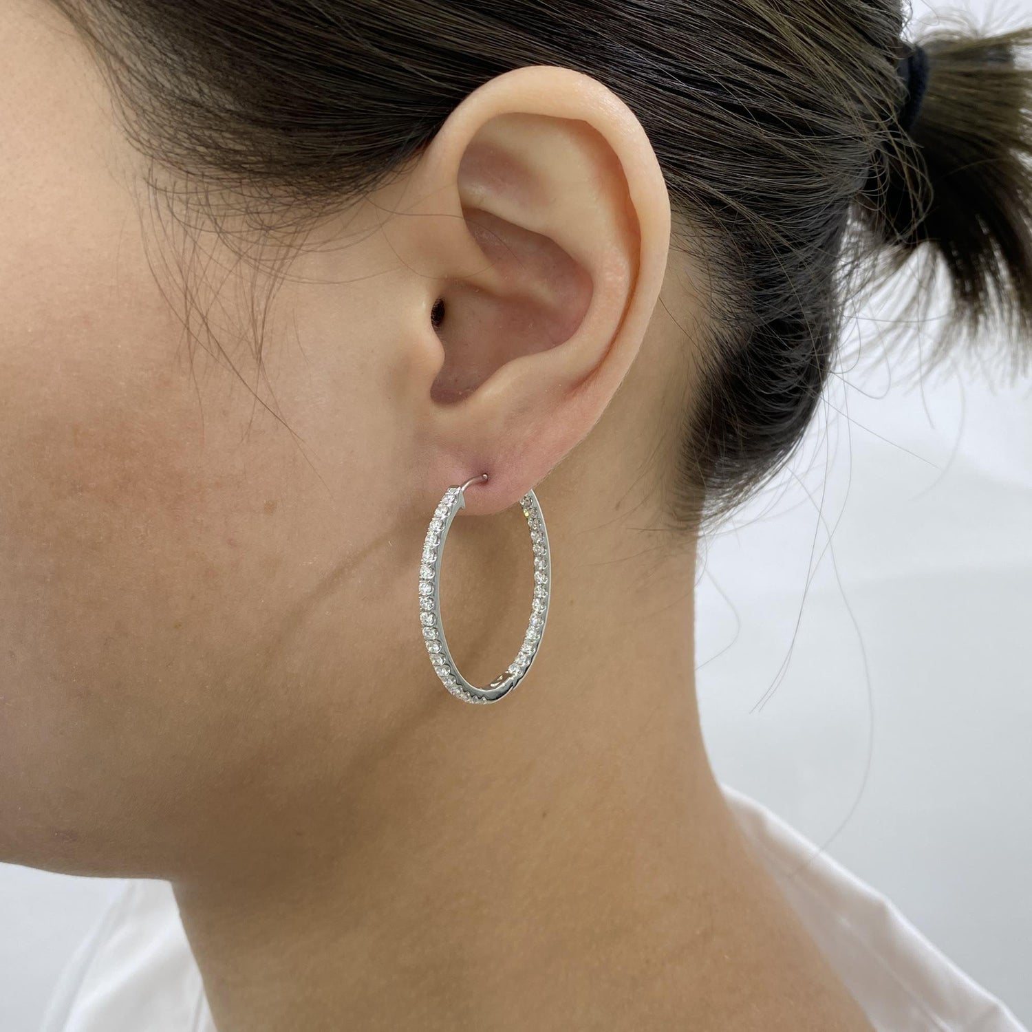 Bethany 1.7 Round Lab-Grown Diamond Hoop Earrings