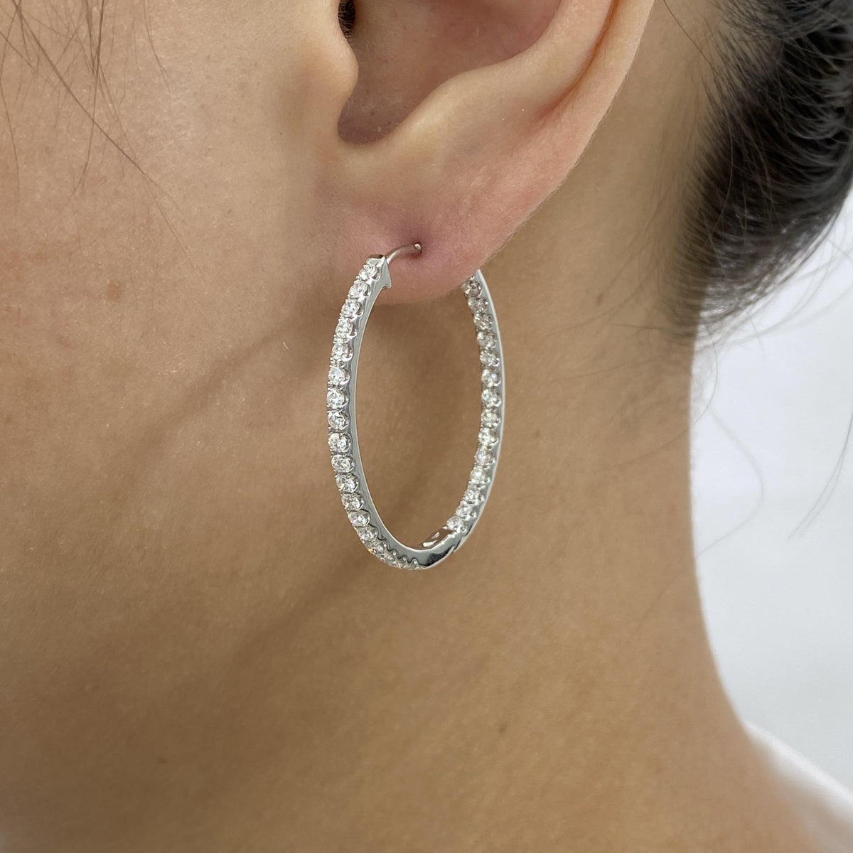 Bethany 1.7 Round Lab-Grown Diamond Hoop Earrings