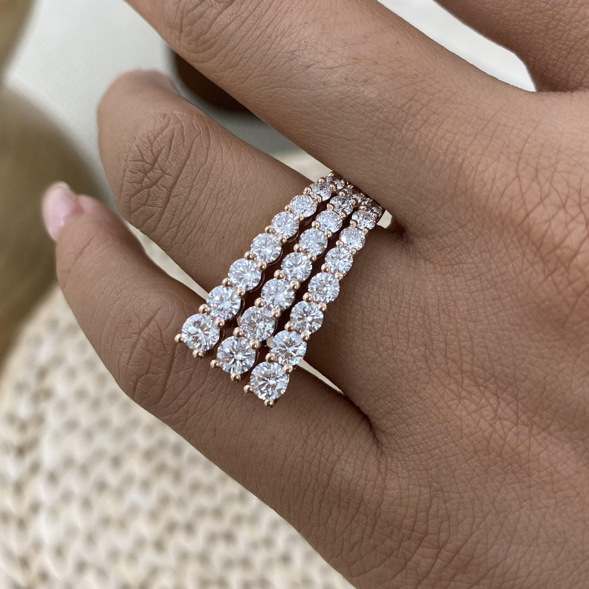 Adrianna 3 Round Lab-Grown Diamond Special, Half-Eternity Ring