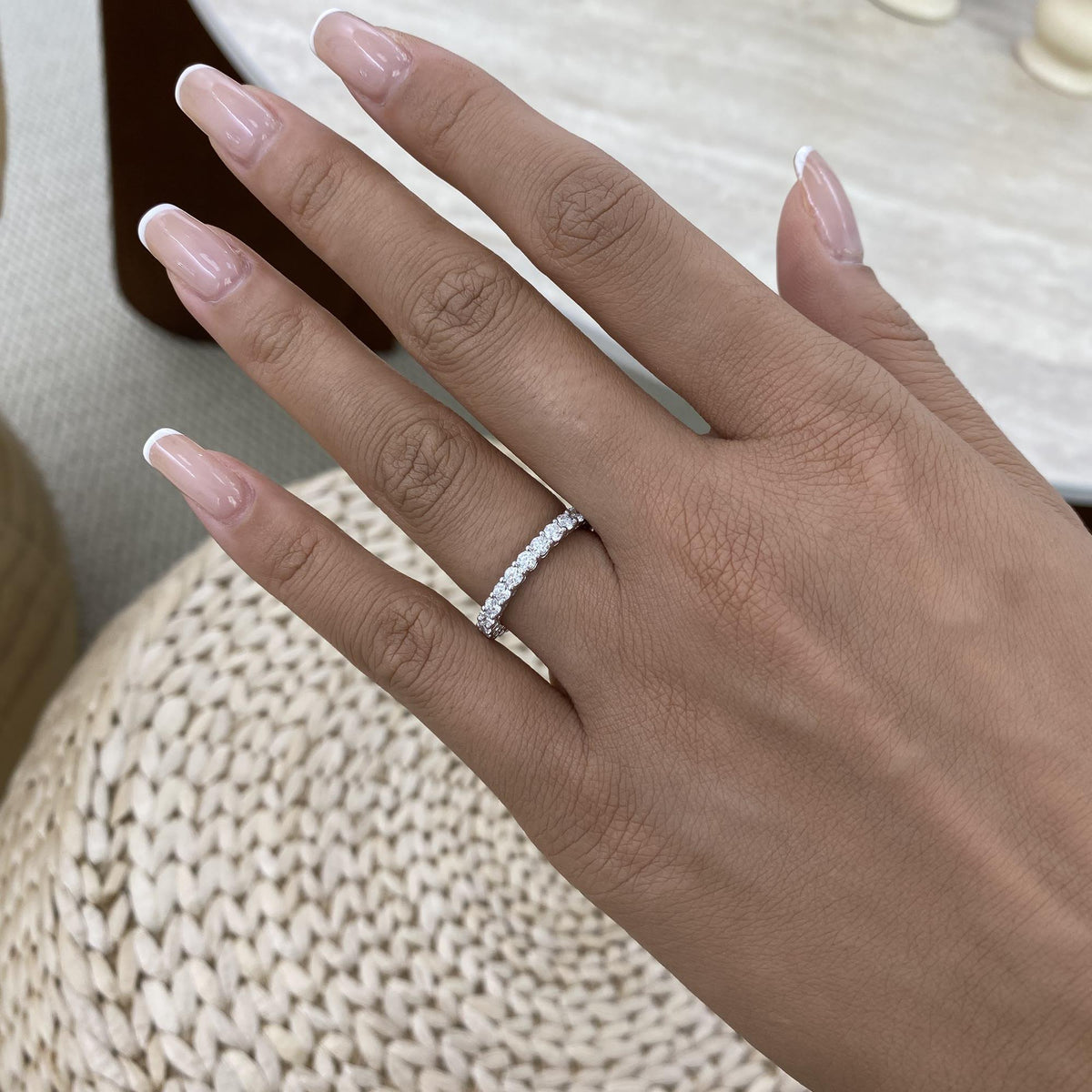 Irene 1.3 Round Lab-Grown Diamond Eternity, Side Stone Ring