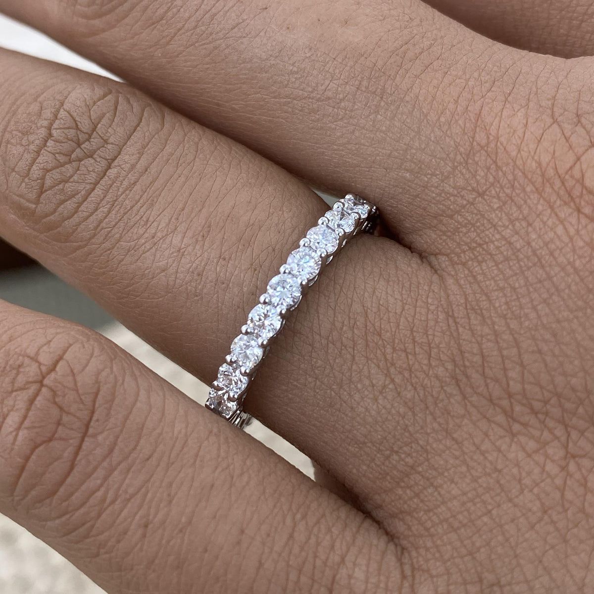 Irene 1.3 Round Lab-Grown Diamond Eternity, Side Stone Ring