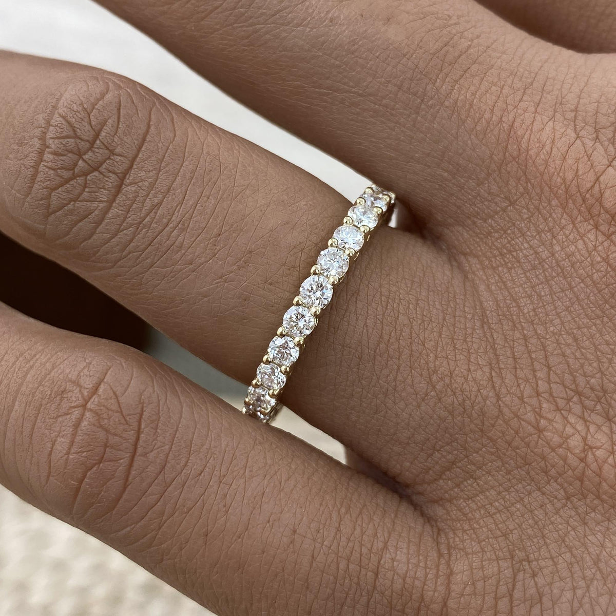 Irene 1.3 Round Lab-Grown Diamond Eternity, Side Stone Ring