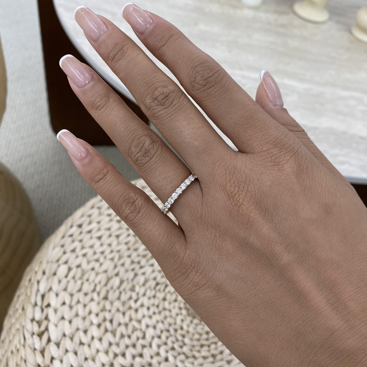 Irene 1.3 Round Lab-Grown Diamond Eternity, Side Stone Ring