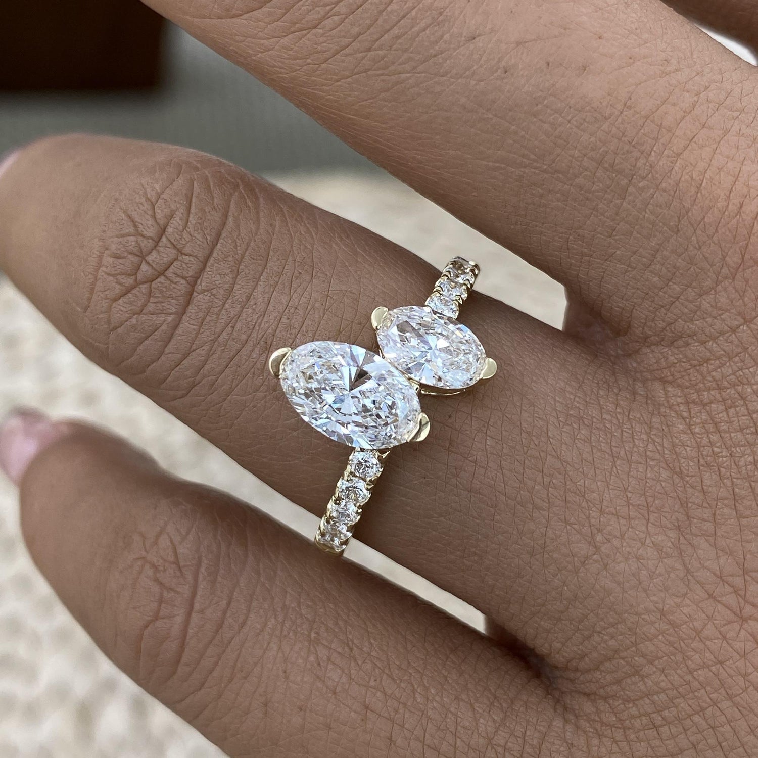 Juliet 1.7 Oval,Round Lab-Grown Diamond Side Stone, Special Ring