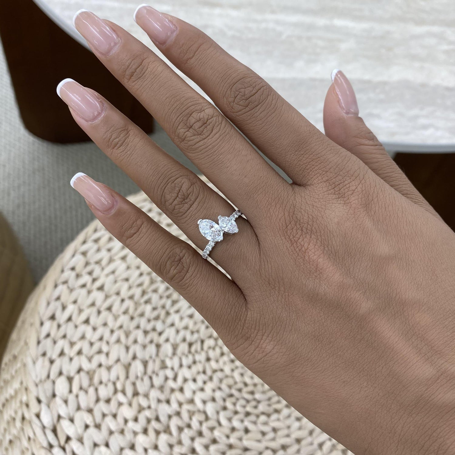 Juliet 1.7 Oval,Round Lab-Grown Diamond Side Stone, Special Ring